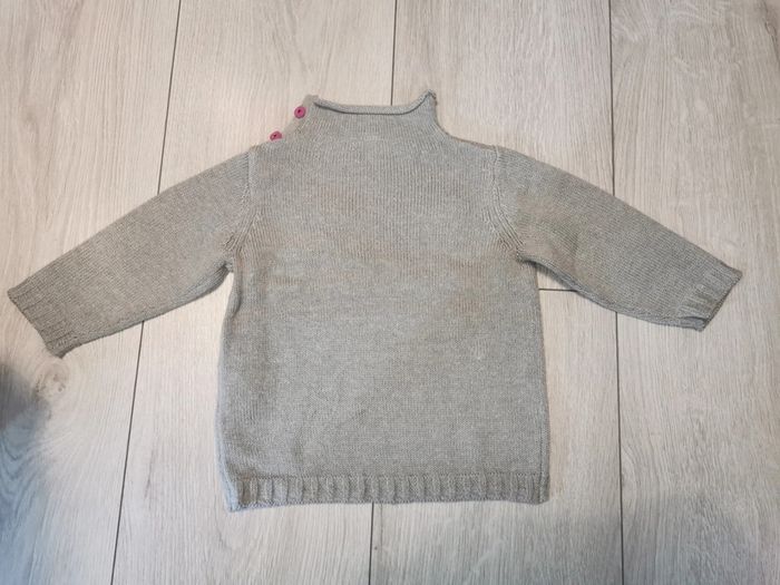 Pull ESPRIT fille 9 mois gris et rose - photo numéro 8