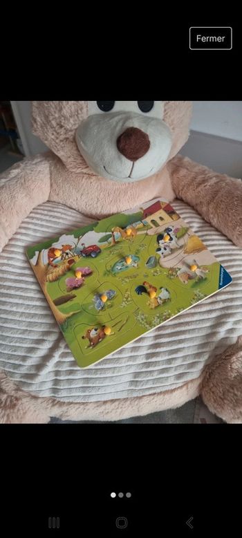 Puzzle en bois ferme animaux
