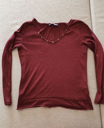 Tee-shirt épais manches longues Bordeaux drapeau anglais UK