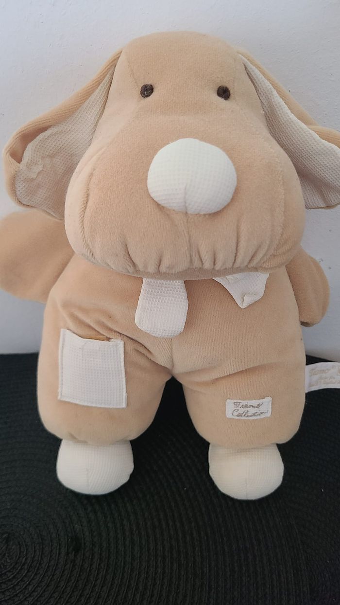Doudou chien beige blanc TIAMO COLLECTION