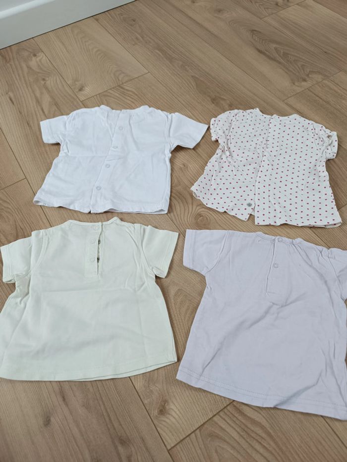 Lot 4 t shirts 6 mois fille - photo numéro 2