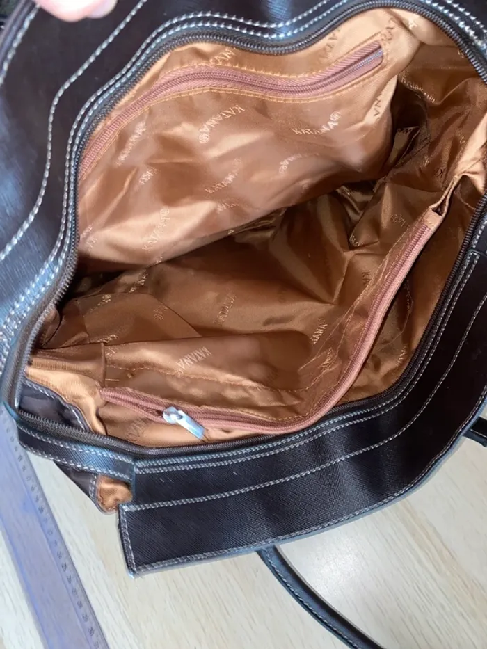 Sac à main marron katana fourre tout grand - photo numéro 4
