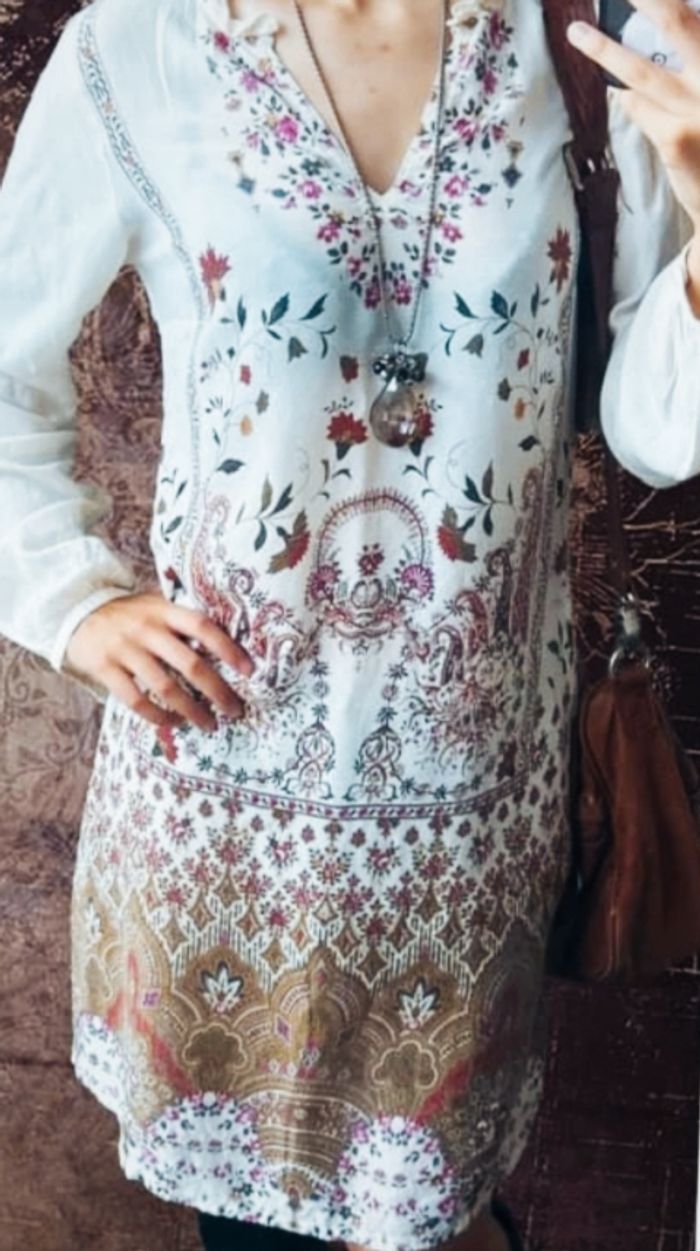 Robe bohème fleurie cottage vintage 70s - photo numéro 2