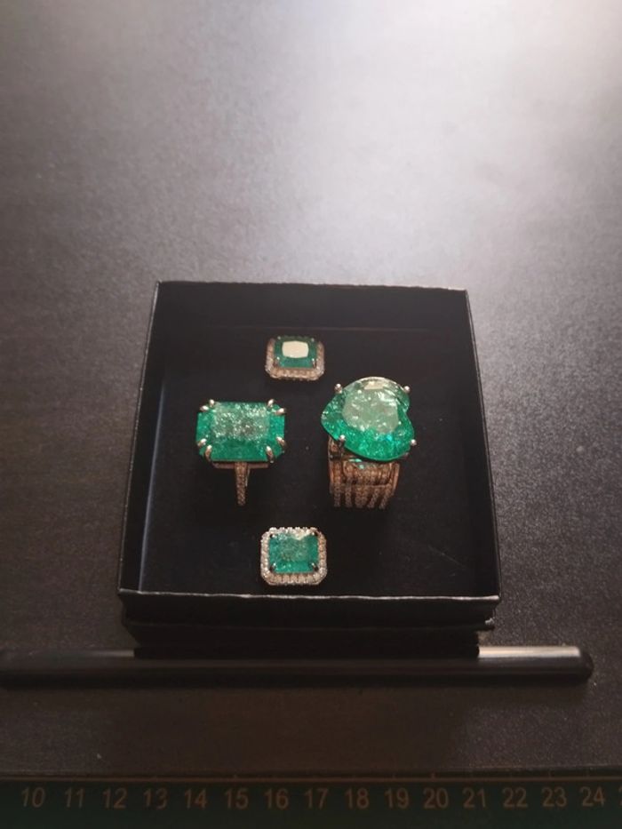 Lot de 2 bagues avec coffret/ boucles d'oreilles offertes - photo numéro 2