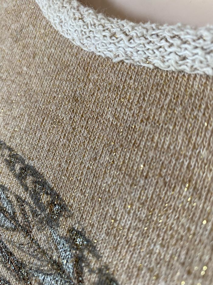Pull sweat beige pailleté or capteur de rêves 14 ans IKKS - photo numéro 4