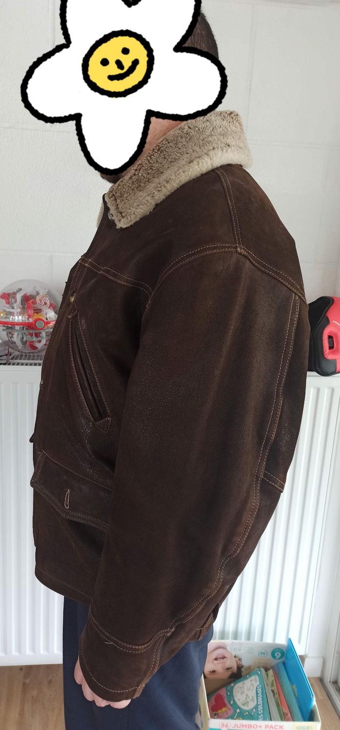 XL Blouson type aviateur cuir chèvre redskins - photo numéro 6