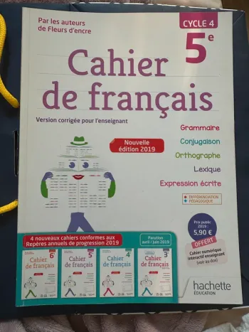Cahier de Français 5ème