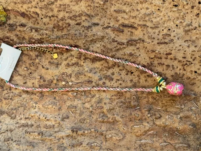 Collier cordons tressés grigri boules acier inoxydable or réglable habaha Paris - photo numéro 6