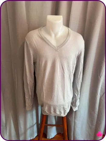 Pull homme Celio, col V et coudières - Coton & Modal - Taille L