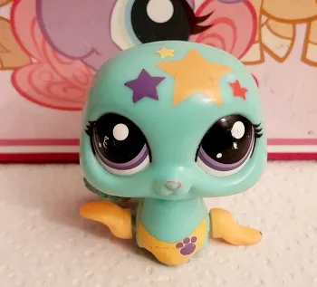 Figurine Littlest Pet Shop Phoque vert et jaune