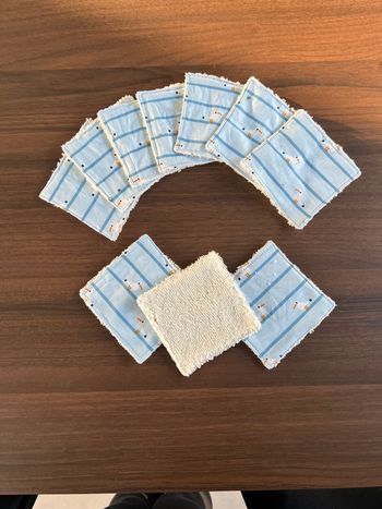 Lot 10 carrés cotons lavables réutilisables