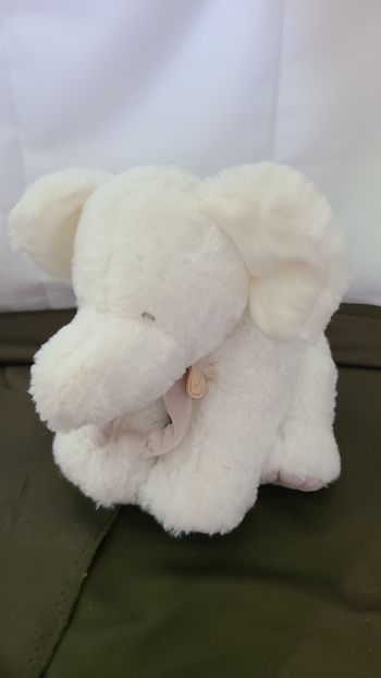 Eléphant DOUDOU ET COMPAGNIE blanc et taupe