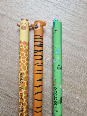 Lot stylos effacables animaux