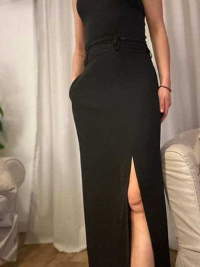 Jupe longue échancré élégante noir taille L - photo numéro 6