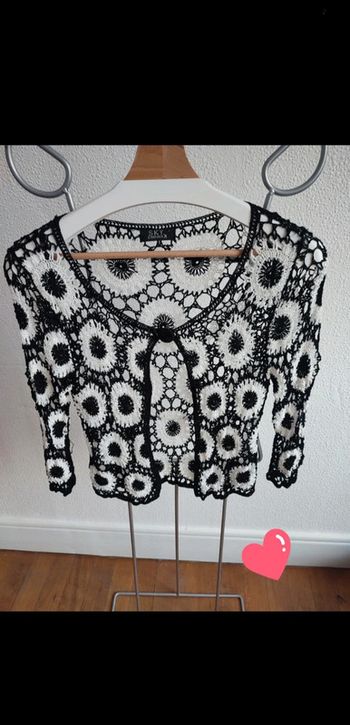 Cardigan noir et blanc vintage