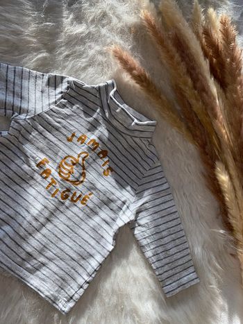 T-shirt ML Col roulé et rayures, Gémo, 6 mois