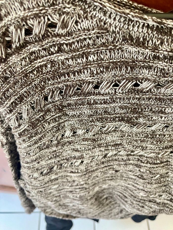 Pull col bateau beige et marron - photo numéro 4