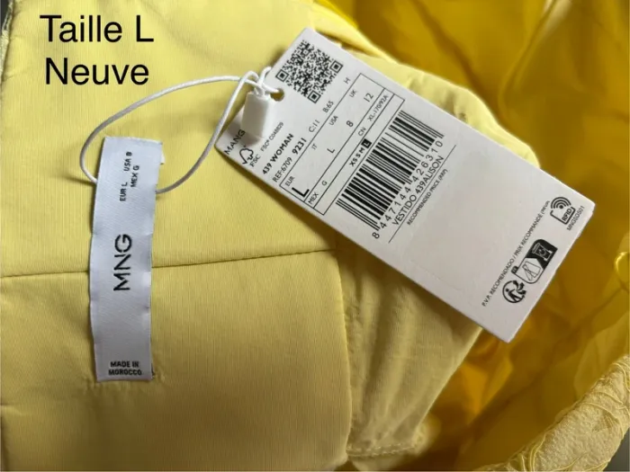 Robe bustier dentelle jaune pastel Mango - photo numéro 2