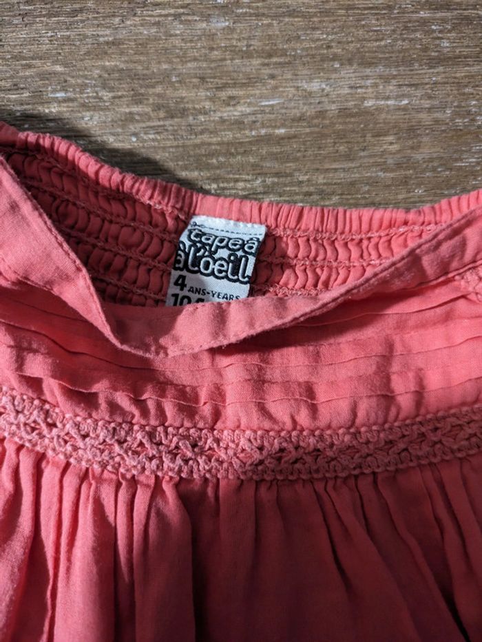 Jupe longue bohème rose 4 ans tao - photo numéro 2