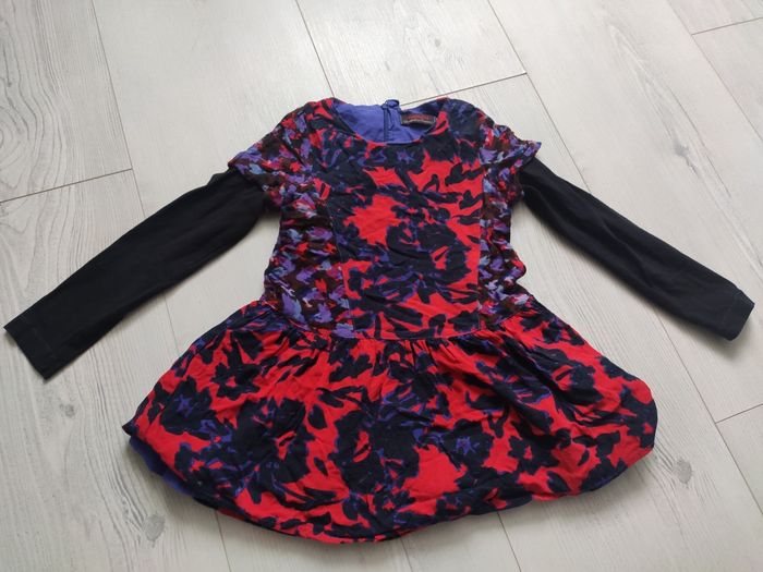 Robe bleue et rouge catimini 4 ans