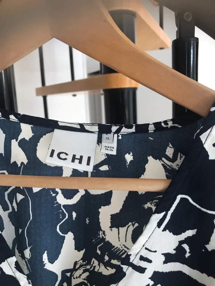 Robe habillée blanc et bleu marine - photo numéro 3