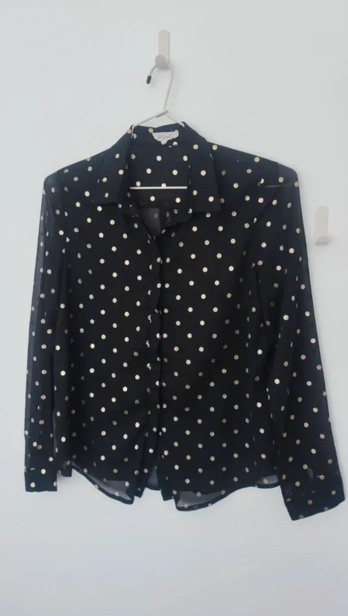 Blouse à pois noire et dorée Y Coo Paris taille S