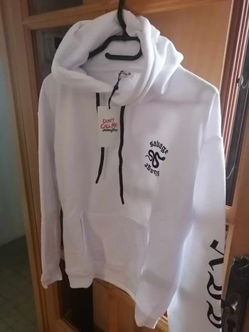 Sweat à capuche large blanc