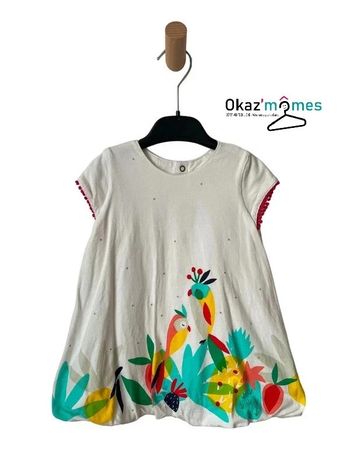 Robe d'été imprimé oiseaux multicolores - Catimini 2 ans (86cm)