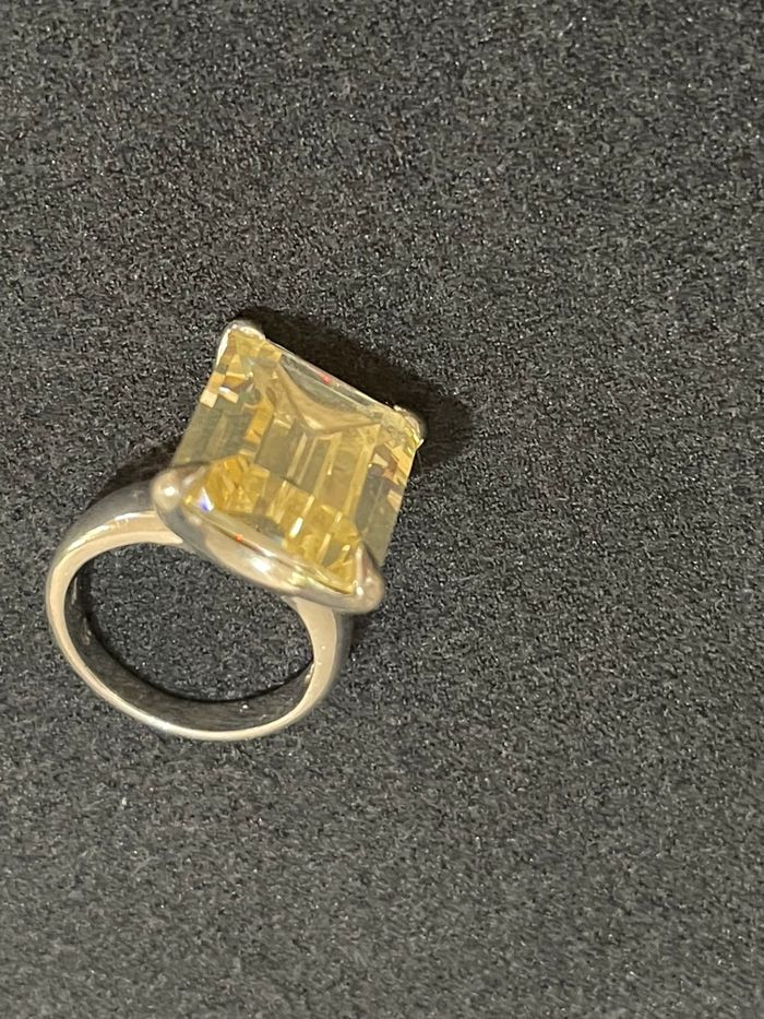 Bague argent et citrine taille 51 - photo numéro 2
