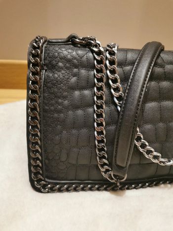Sac bandoulière "croco" noir