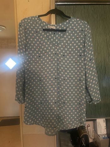 Blouse à pois bleu