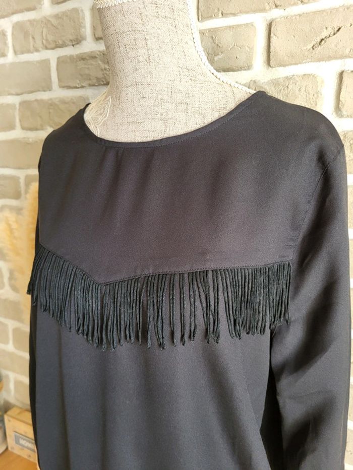 Blouse fluide noire à franges Arkitect - Neuve - photo numéro 5