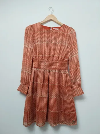 Robe mi-saison orange à motifs Les Petites Bombes 34
