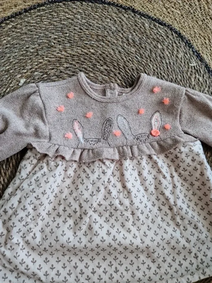 Jolie tunique motif lapins Orchestra taille 9 mois - photo numéro 3