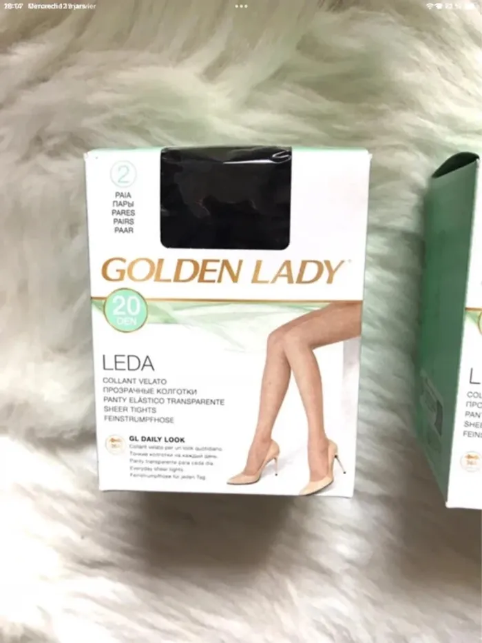 Lot de 4 paires de collants noirs Golden Lady neuf avec emballage - photo numéro 2