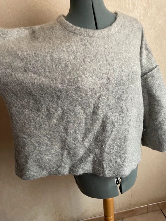 Pull oversize laine gris TM 38 40 - photo numéro 11