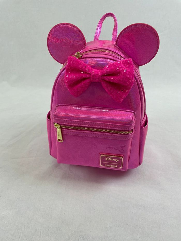 Sac à dos Loungefly mini backpack disney minnie rose sequin glitter édition limitée - photo numéro 3