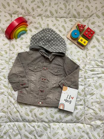 veste en jean gris capuche amovible 18 mois du pareil au même