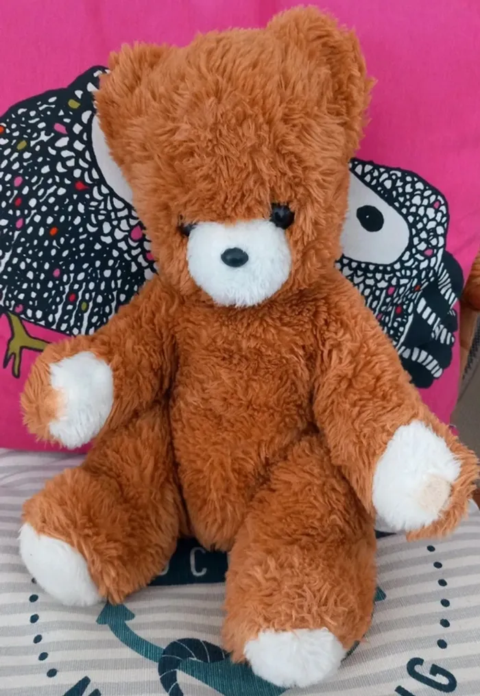 Peluche ours assis boulgom marron 38 cm