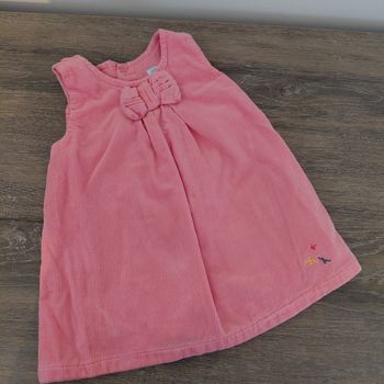 U Tout simplement- robe velours rose 9 mois
