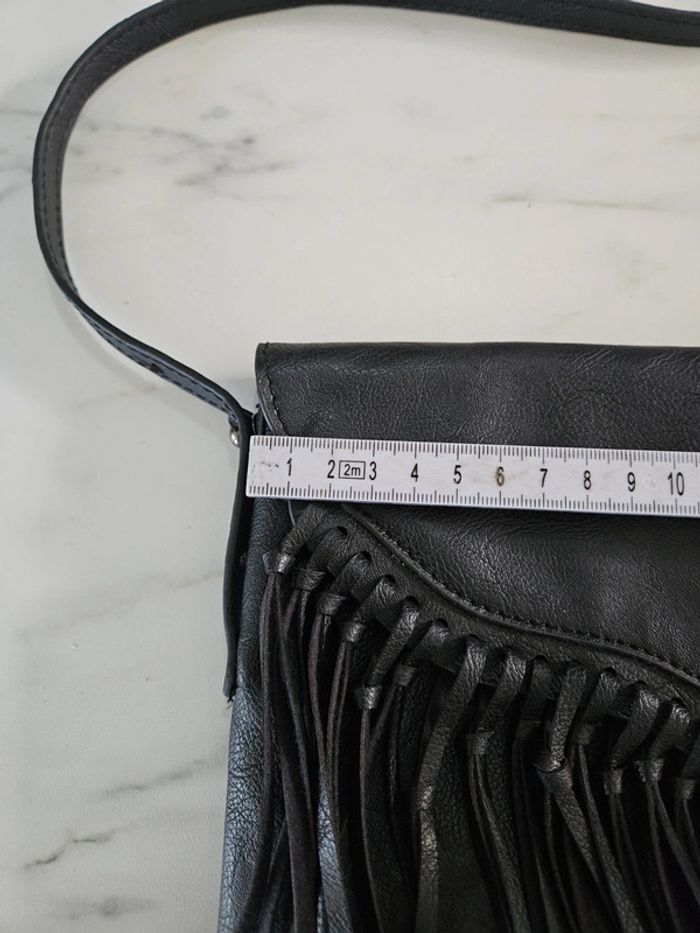 Sacoche à franges cuir noir - photo numéro 7