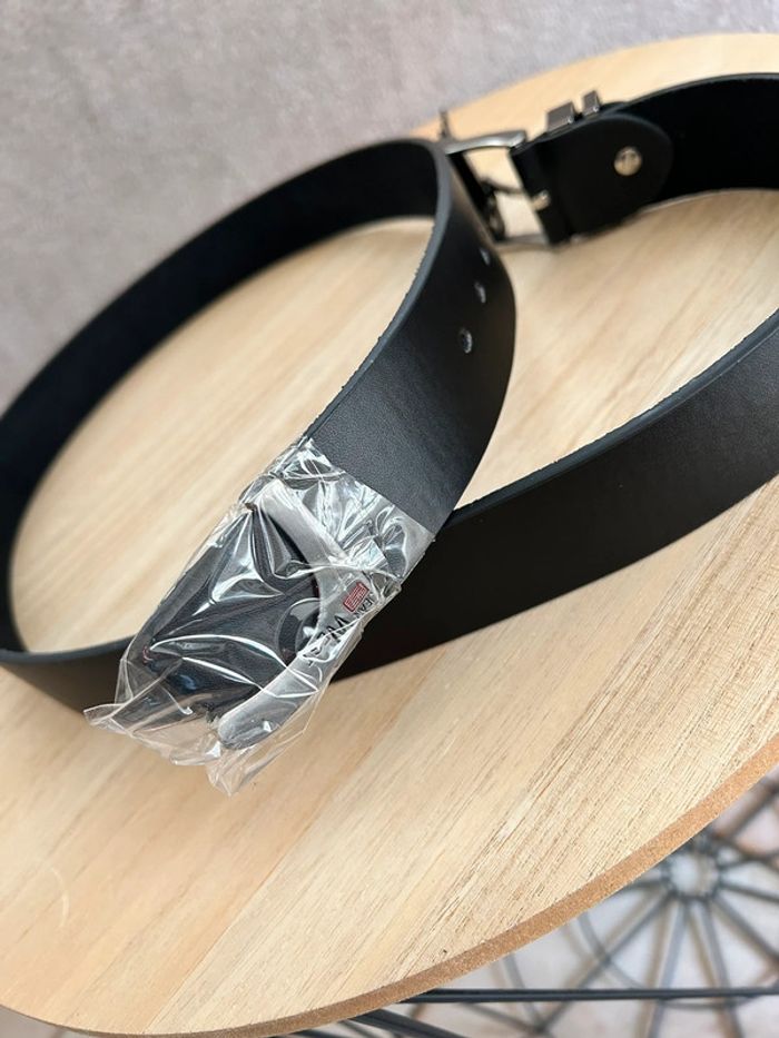 Ceinture en cuir noir taille 115 cm - photo numéro 3