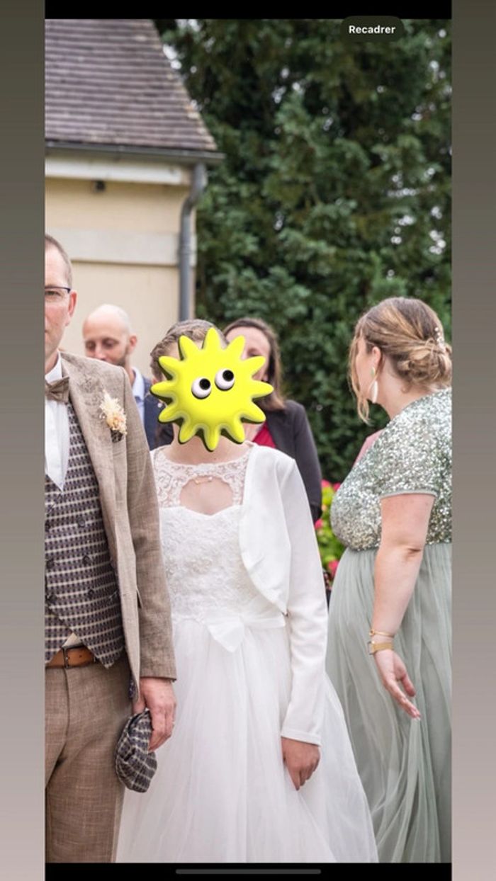 Mini robe de mariée pour jeune fille 16 ans avec tulle broderie paillettes et strass - photo numéro 12