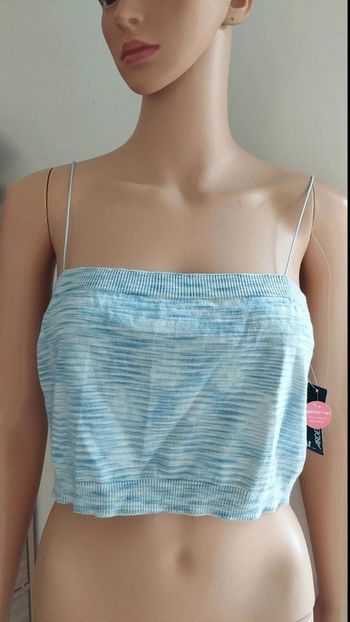 Haut top débardeur court taille l/xl bleu