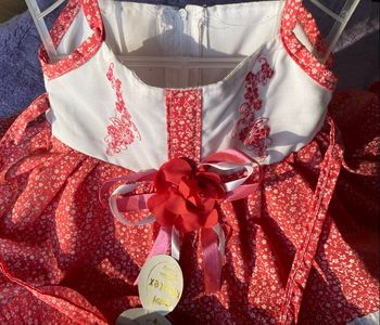 Lot de 2 Ensembles neufs Robe & Chapeau Bébé Fille (Rouge/Corail & Bleu Marine