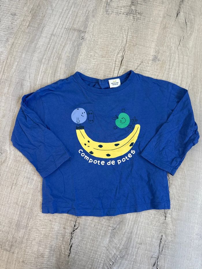 Teeshirt manches longues bleu