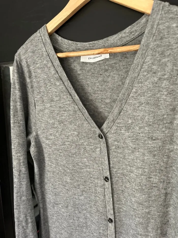 Robe col V grise Promod - photo numéro 2