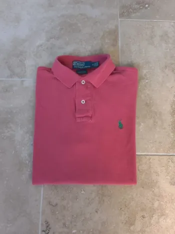 Polo Ralph Lauren homme taille S rose logo gris/vert bon état