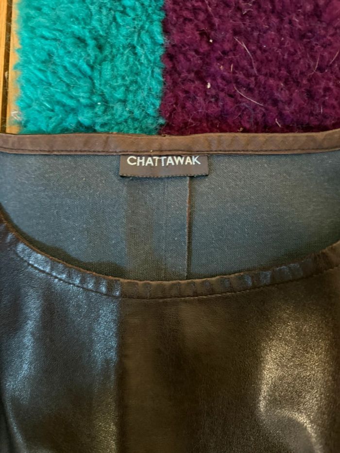Haut en cuir en bon état taille 36-38 chattawak - photo numéro 8
