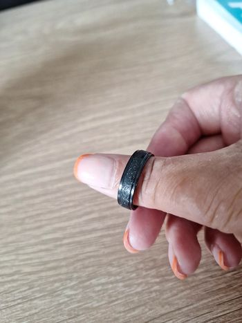 Bague noire en acier inoxydable